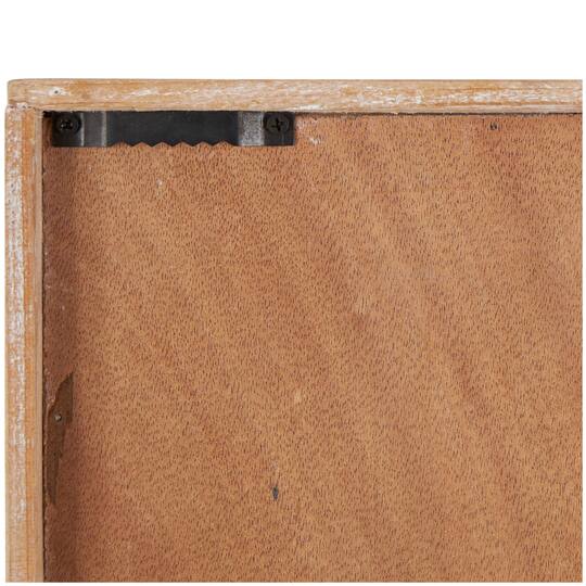Brown Wood Paddle Wall Décor with Blue Accents & Chevron Pattern Set